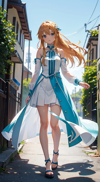 Asuna de Sword Art Online con vestido de verano y tacones altos