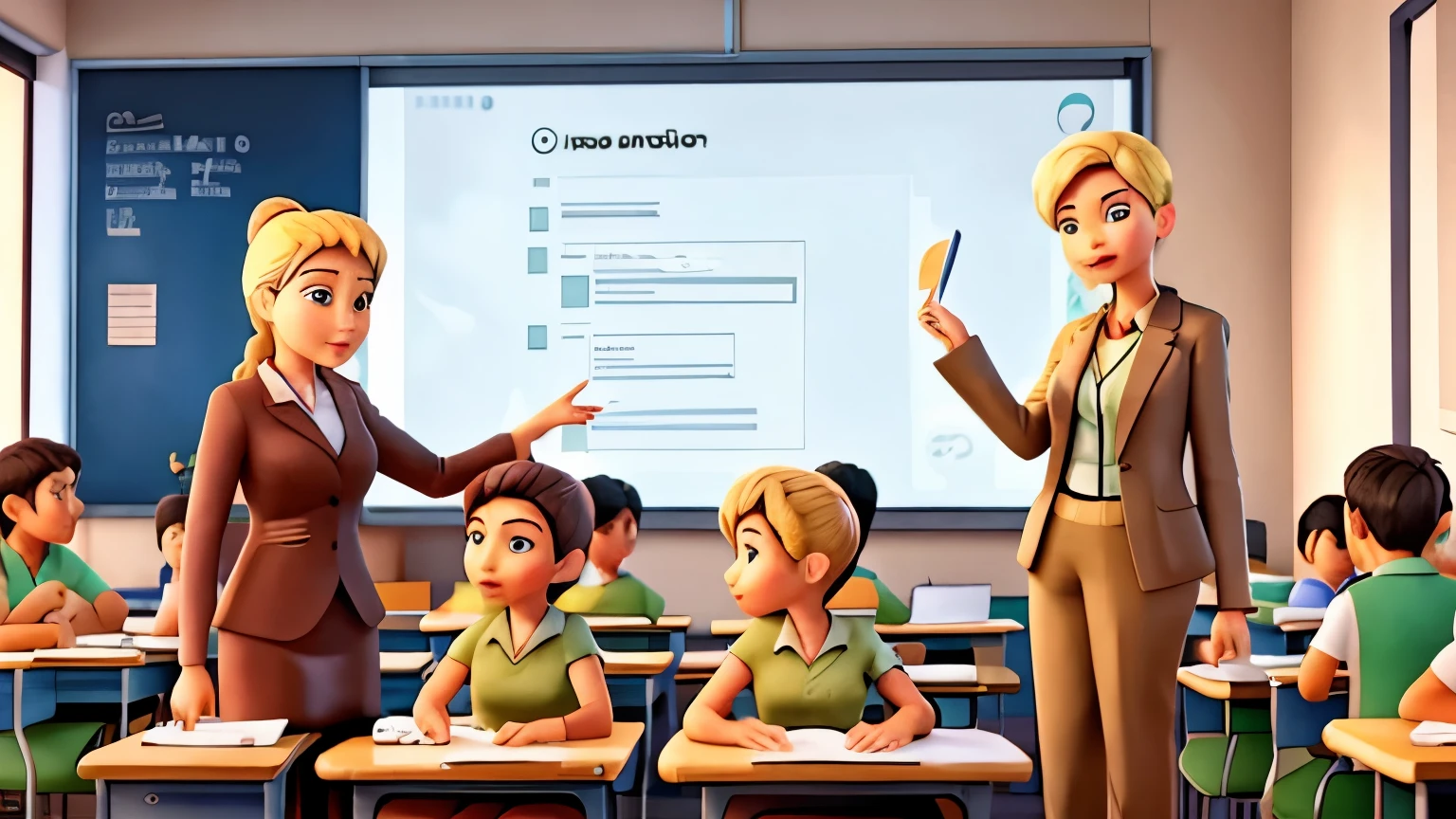 a situation where an interpreter was translated a words that teacher said to the students
