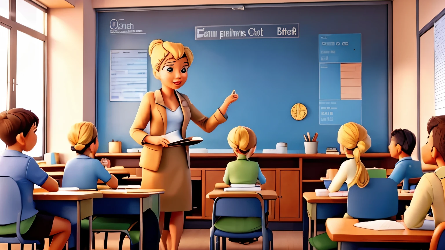 a situation where an interpreter was translated a words that teacher said to the students