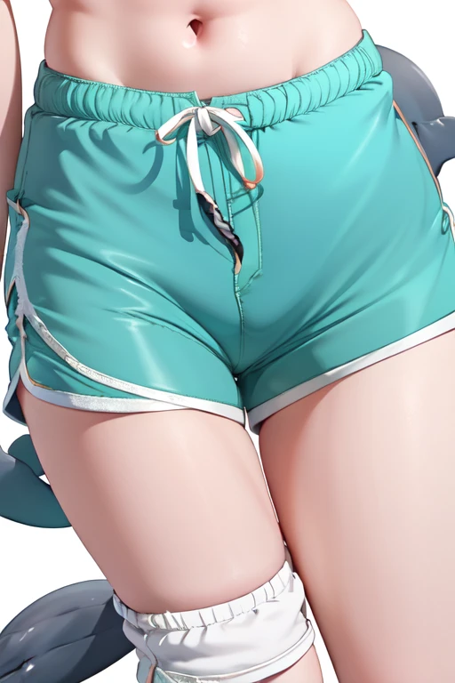 1girl, (white thin dolphin shorts:1.8), (legs close-up), barefoot、
、 masterpiece, best quality, highly detailed