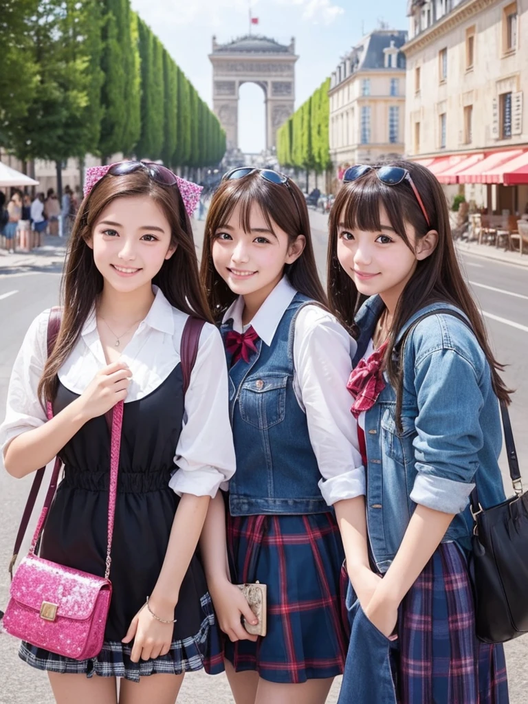 High school girls on a trip to France、Looks like a lot of fun、anime、Everything sparkles、Beautiful scenery、Cute girl、