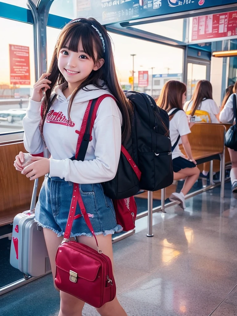 High school girls traveling to America、Looks like a lot of fun、anime、Everything sparkles、Beautiful scenery、Cute girl、