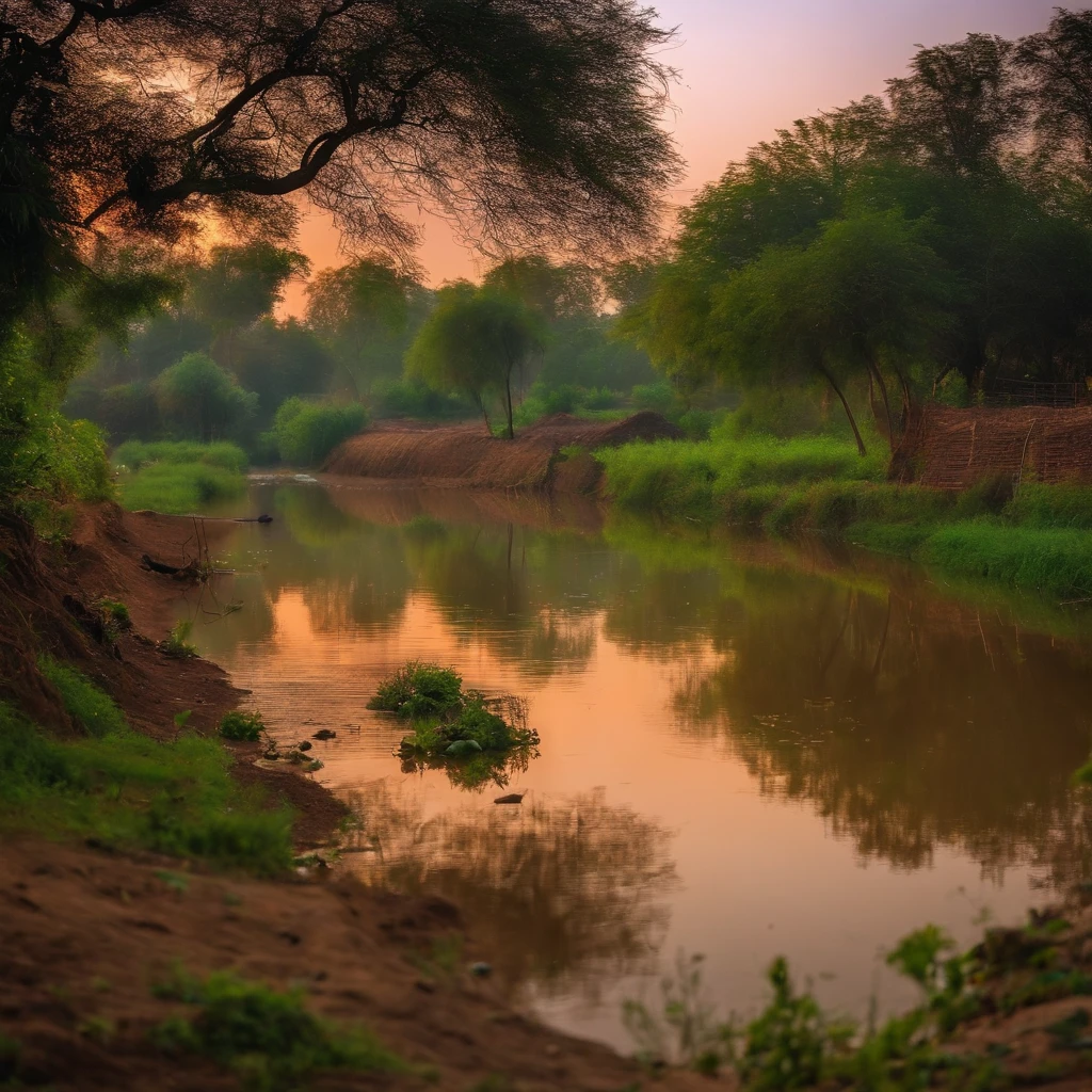 Punjabi rural area form beautiful evening