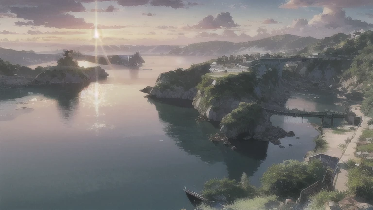 morning、landscape、horizon、port、pirate、Emerald、Beautiful girl