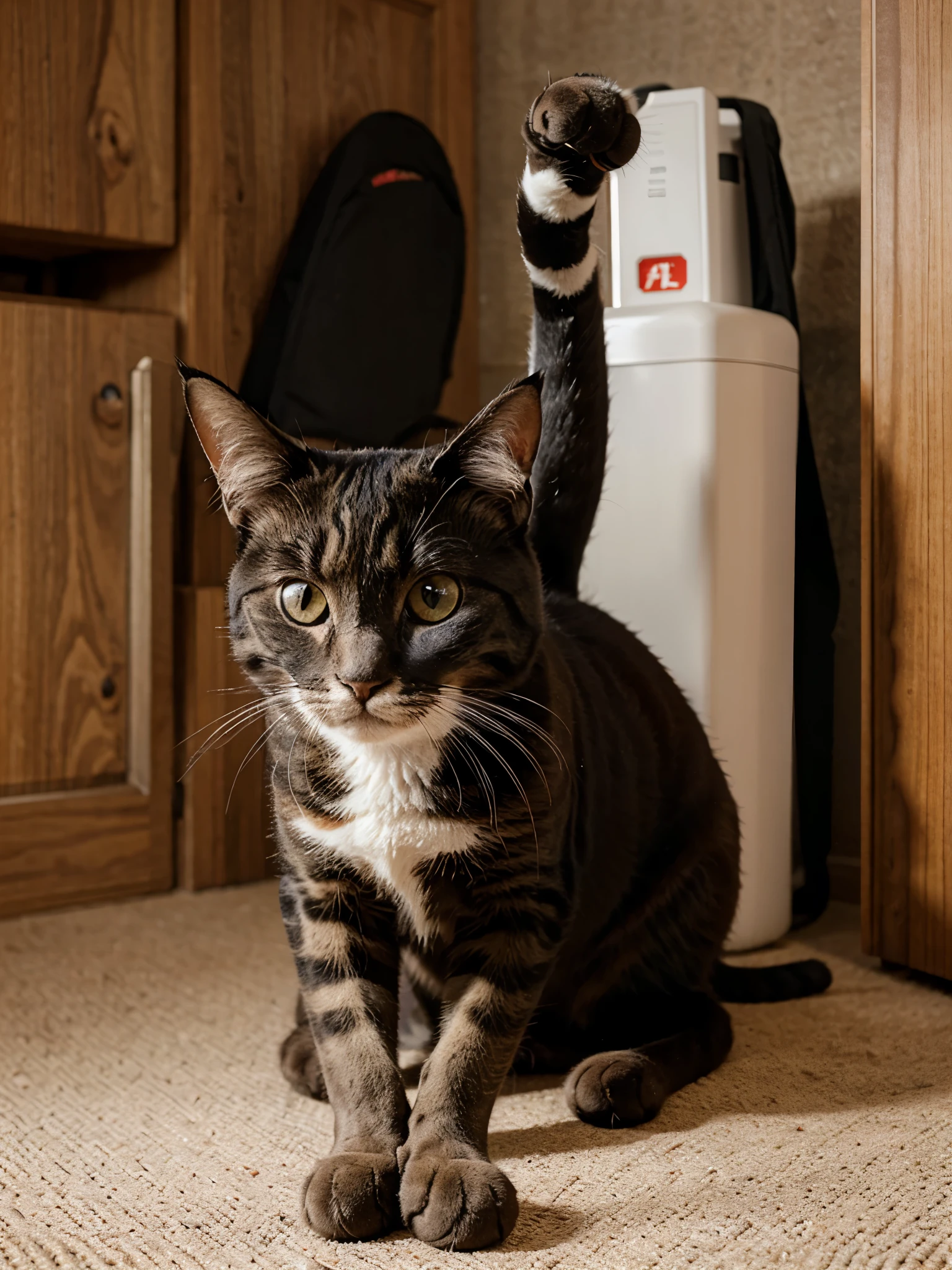 A cute and very funny looking cat