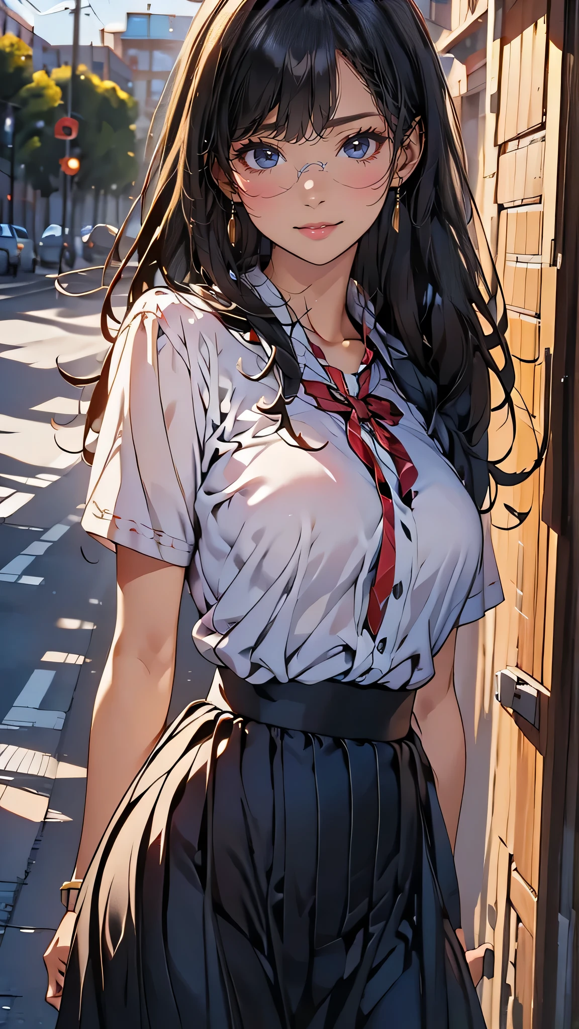 looking at viewer,high school girl,leaning forward,(random cute clothes),(random Lively pose),(Thin type),(large breasts),(random hairstyle),(Highest image quality, (8K), Ultra-realistic, Best Quality, High quality, High Definition, high quality texture, high detailing, Beautiful detailed, fine detailed, extremely details CG, Detailed texture, realistic representation of face, masterpiece, presence)