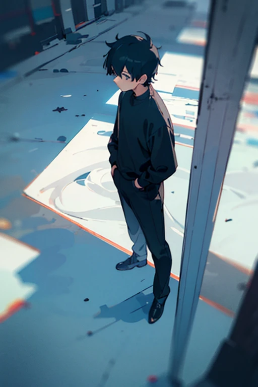 ((masterpiece)), seal,black clothing,alone