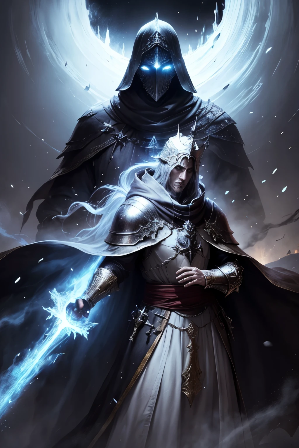 Pontiff Sullivan, sefu, Dark Souls 3, Dark fantasy, fantasy, personage, attack, battle, Battle, Cold, Fire and darkness, ghotic, winter, Cold, ice