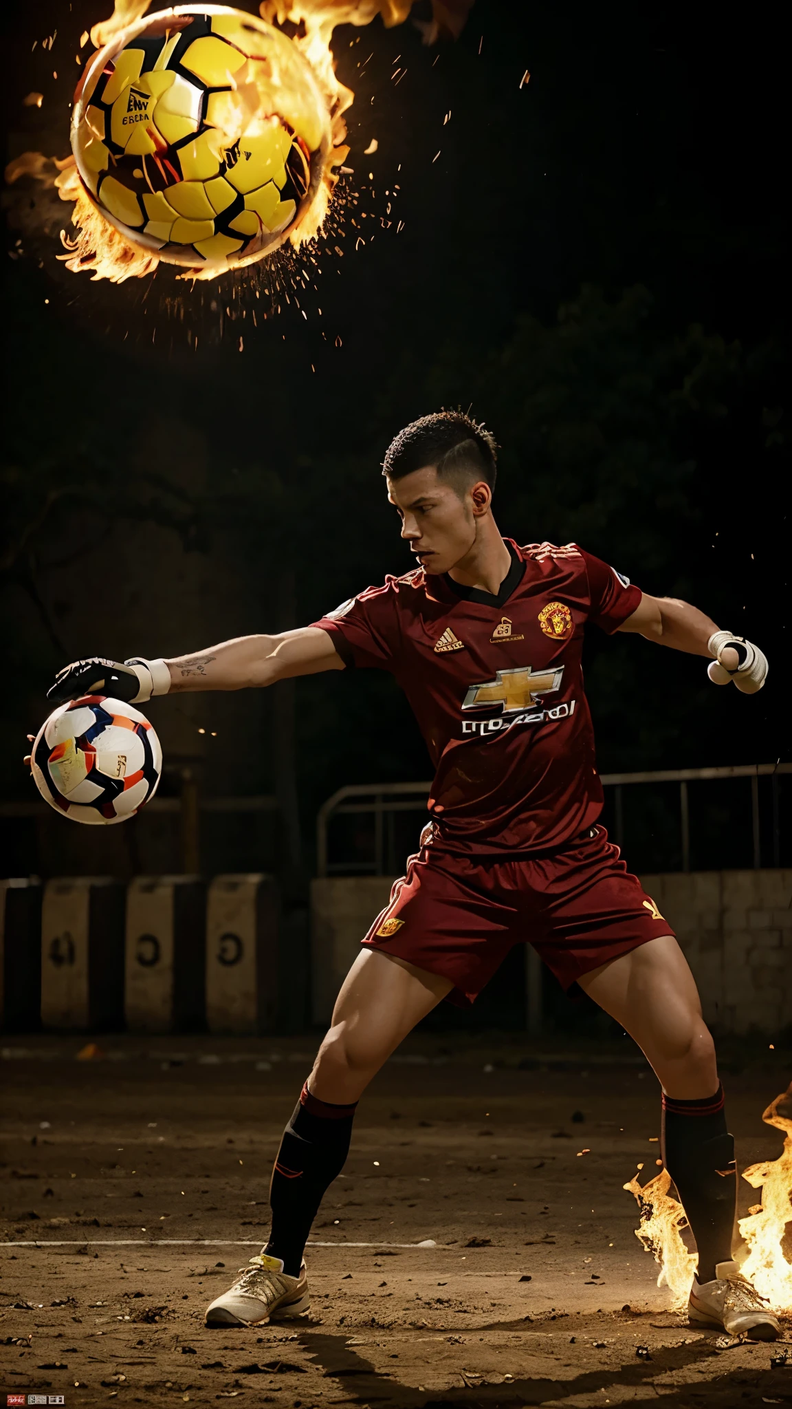Shaolin Soccer, (De gea),(Burning Soccer Ball) Shooting Scene, 1 ball