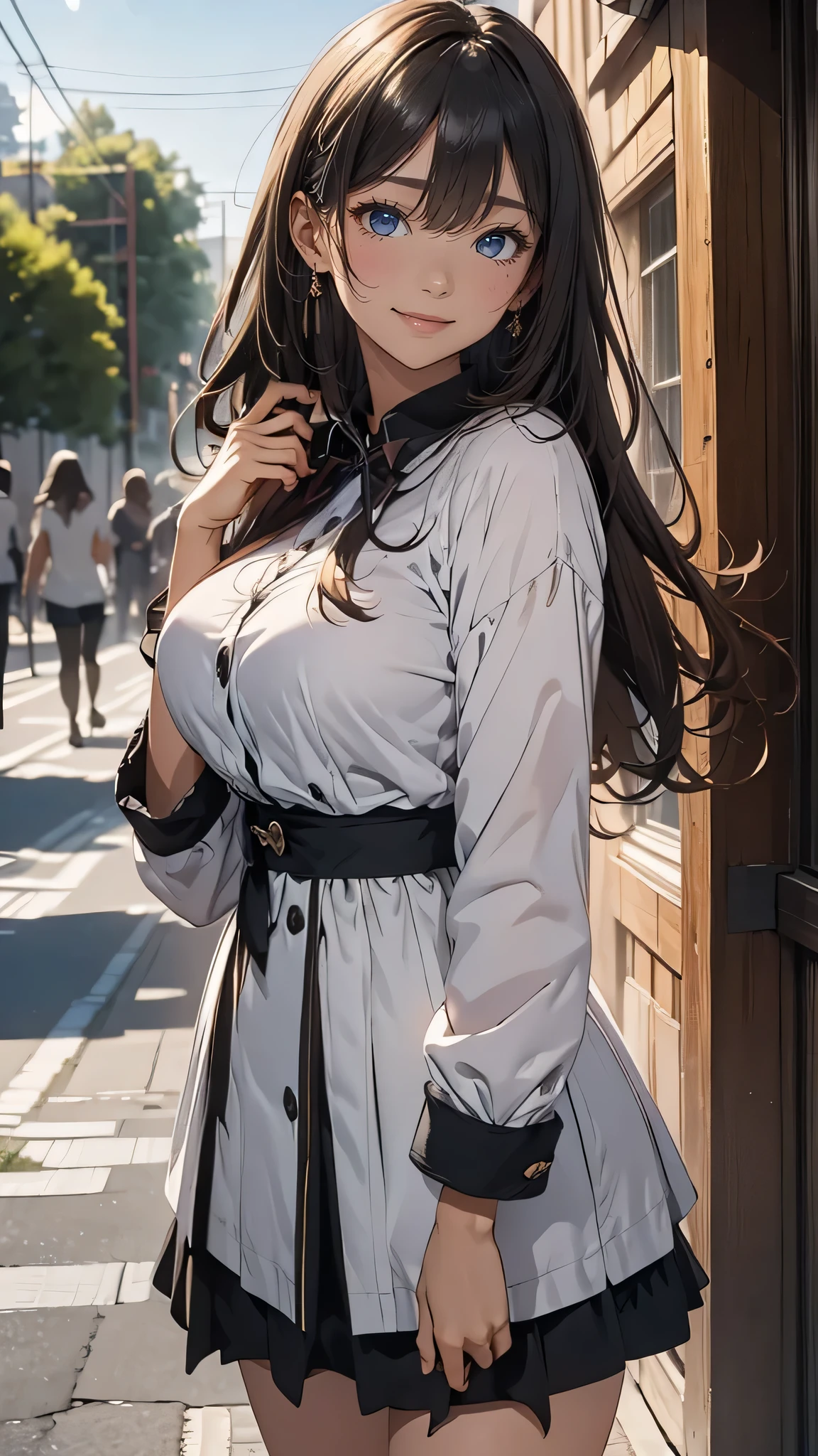 looking at viewer,high school girl,leaning forward,(random cute clothes),(random Lively pose),(Thin type),(large breasts),(random hairstyle),(Highest image quality, (8K), Ultra-realistic, Best Quality, High quality, High Definition, high quality texture, high detailing, Beautiful detailed, fine detailed, extremely details CG, Detailed texture, realistic representation of face, masterpiece, presence)