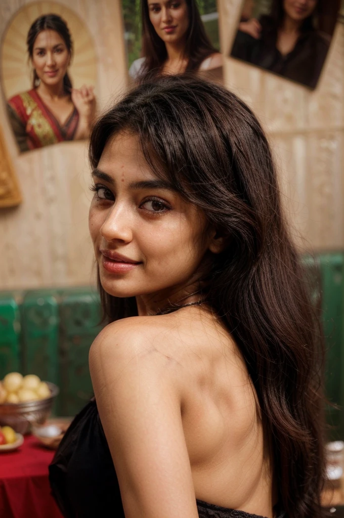 south asian facial features. girl. Should look very beautiful. pretty. Highly detailed and hyper realistic. The skin texture should be highly detailed and extremely accurate. thick black hair and brown eyes. Face must be accurate. Highly detailed face and facial features. Extremely accurate representation of face and facial features. Face should be highly detailed and hyper realistic. Every thing from the body should be extremely perfect and realistic. hyper realistic. Skin texture is natural and realistic. Face is realistic and extremely detailed. Eyes are detailed and accurate. Highly accurate. eyes should be realistic and accurate. hyper detailed. perfect details. realistic proportions. hyper realistic skin texture. smiling. black eyes. eyes are black.