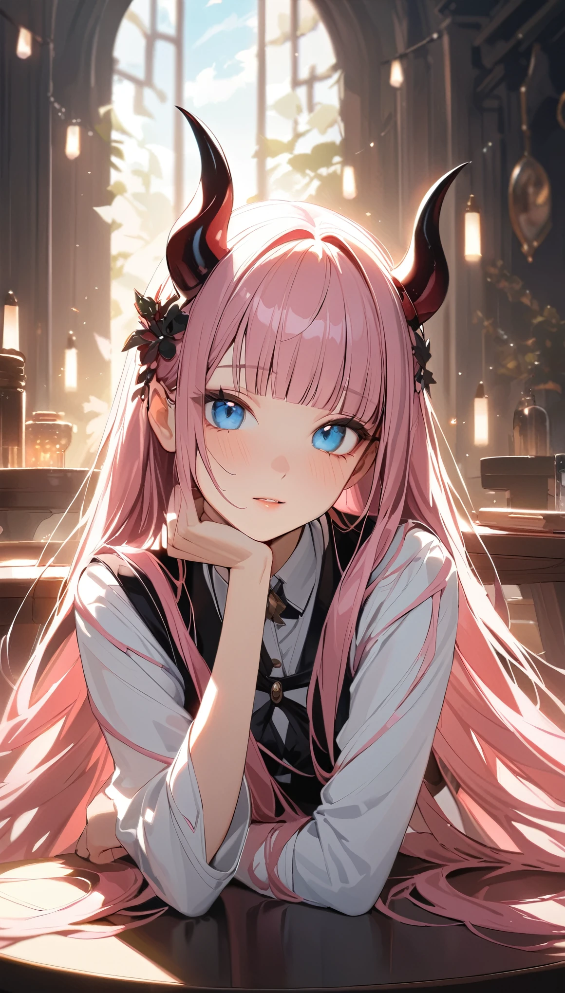 (highest quality, 8K, High resolution, table top:1.2, super detailed), extreme beauty, background mars, Bright colors, shining light, dreamy atmosphere, beauty of nature,looking at the viewer,Super precise expression, detailed face,(1 girl),pink hair,blue eye,(Small body),Blunt bangs, Very long hair,((Devil&#39;s Tail:1.4),Purple Leotard,Black and purple devil horns,Devil&#39;s Wings),whole body