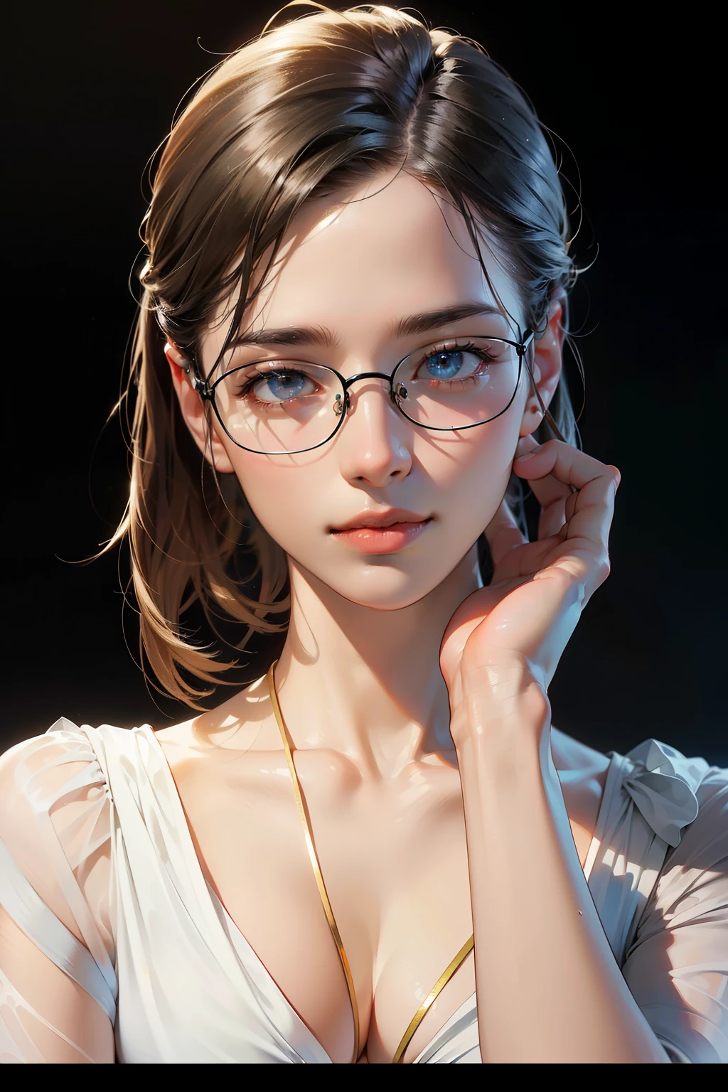 (masterpiece:1.3), (8k, photorealistic, RAW photo, best quality: 1.4),
(1boy), beautiful face, (realistic face),
beautiful hairstyle,
realistic eyes, beautiful detailed eyes,
(realistic skin), beautiful skin,
(blouse),
absurdres, attractive,
ultra high res, ultra realistic, highly detailed,
golden ratio,
round glasses,