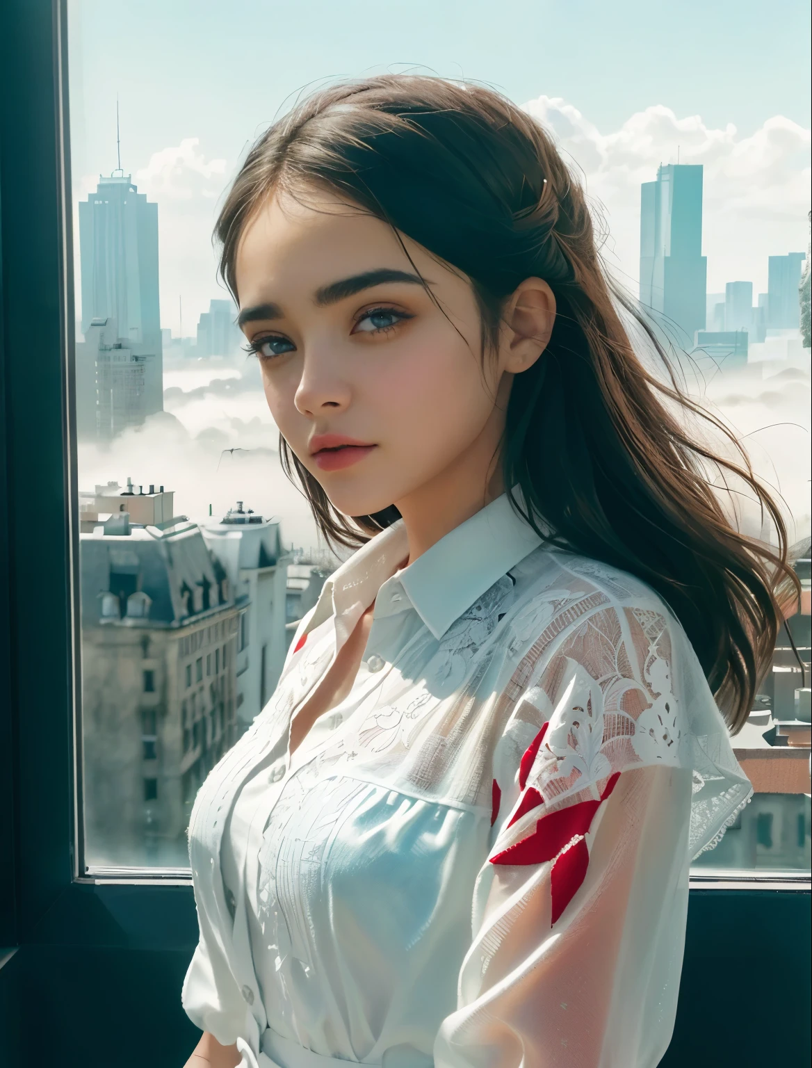 (1 chica:1.3), Solo, (((Very cara detallada)))), ((Ojos y rostro muy detallados.)))), Hermosos detalles ojos, partes del cuerpo__, arte oficial, Fondo de pantalla unificado de 8k, super detailed, hermoso and hermoso, hermoso, Obra maestra, mejor calidad, original, Obra maestra, super fine photo, mejor calidad, super high resolution, realismo realista, luz de sol, Retrato de cuerpo entero, belleza extraordinaria, dynamic pose, Cara delicada, ojos vibrantes, (desde el frente), Lleva un traje de Spider-Man., esquema de color rojo y negro, spider, fondo de techo de ciudad muy detallado, Techo, con vistas a la ciudad, cara detallada, Fondo ocupado complejo detallado, desordenado, gorgeous, blanco lechoso, piel muy detallada, detalles de piel realistas, visible pores, enfoque claro, volumetric fog, 8k hd, DSLR, alta calidad, film grain, piel blanca, photographic realism, lomography, Futuristic dystopian megalopolis, Translucent