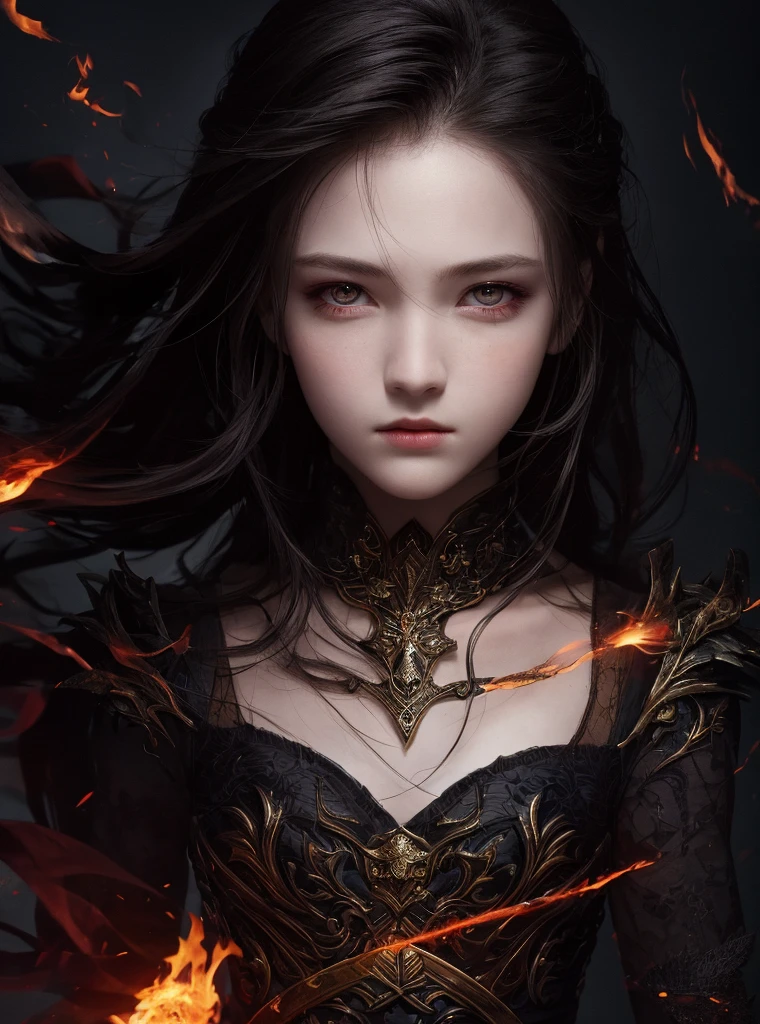 1 Girl,Solitary,masterpiece, best quality,fantasy,dark,shadow,
Face matters,the boy is important,the eyes are important,The character is the subject of the work,(Upper Body),
flame,ruins, spin magic,