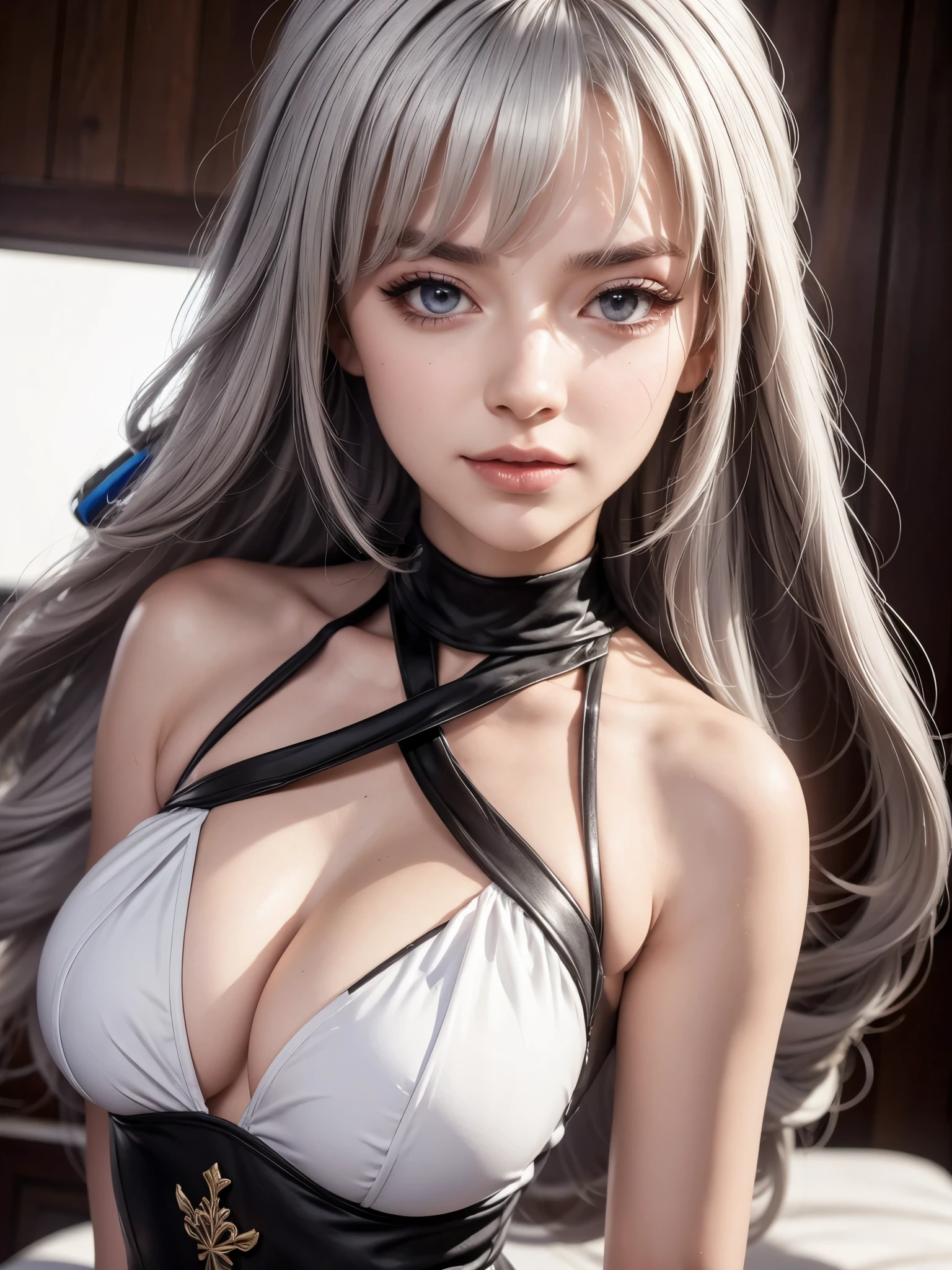 Hot bronya, white hair, white eyes, sexy pose