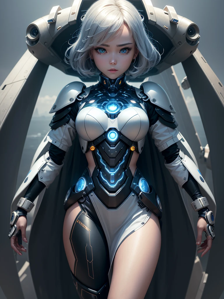 The Wind of the Future,Mechanical Beautiful Girl,technology,AI,Intelligent Armor,Strong combat capability,Photoelectric eye,striking appearance,Characteristic human appearance,Avant-garde and stylish design,masterpiece,(High Detail Skin:1.2), 8K UHD--Automatic