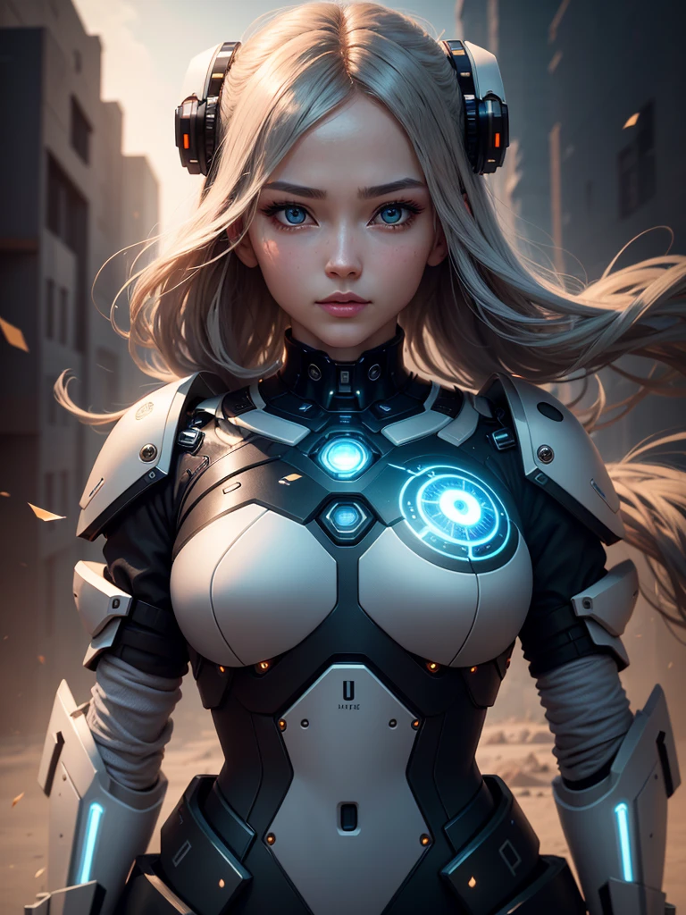 The Wind of the Future,Mechanical Beautiful Girl,technology,AI,Intelligent Armor,Strong combat capability,Photoelectric eye,striking appearance,Characteristic human appearance,Avant-garde and stylish design,masterpiece,(High Detail Skin:1.2), 8K UHD--Automatic
