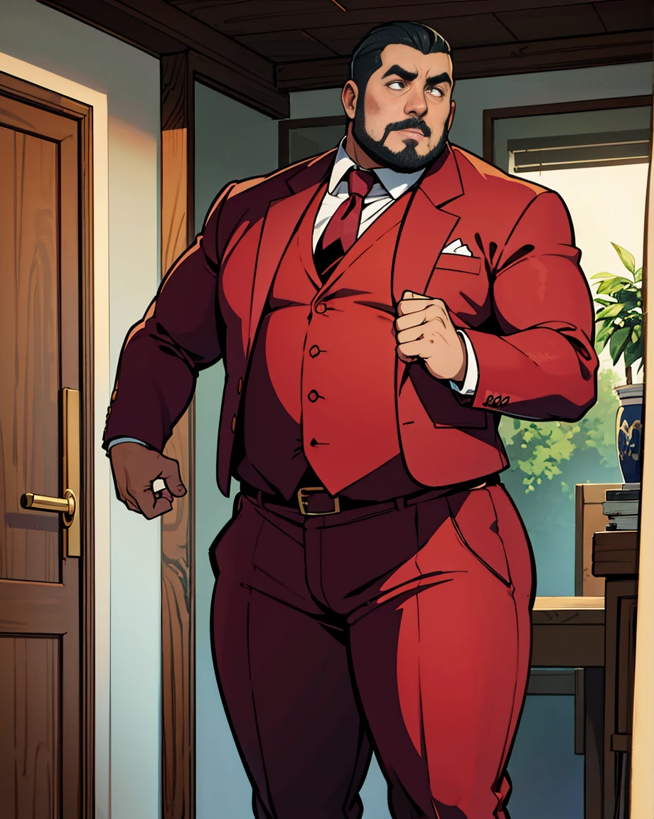 Velhote safado, Just plump, chubby, extremely thick thighs, large belly, Ele abre o casaco e mostra seu corpo usando apenas cueca box vermelho ao expectador, sharp man in jacket and long tie,standing on the sidewalk, casaco longo preto, casaco aberto, camisa branca, Gravata vermelha, big Barriga, fat Barriga,, Big stomach, corpo robusto e atarracado, jacket over shirt and tie, Homem na casa dos 60 anos, homem na casa dos 50 anos, Barriga, musculoso, cabelo castanho claro, cabelos grisalhos, detetive, bonito, serious appearance, sunglasses.