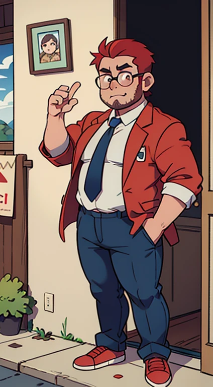 Velhote safado, Just plump, chubby, extremely thick thighs, large belly, Ele abre o casaco e mostra seu corpo usando apenas cueca box vermelho ao expectador, sharp man in jacket and long tie,standing on the sidewalk, casaco longo preto, casaco aberto, camisa branca, Gravata vermelha, big Barriga, fat Barriga,, Big stomach, corpo robusto e atarracado, jacket over shirt and tie, Homem na casa dos 60 anos, homem na casa dos 50 anos, Barriga, musculoso, cabelo castanho claro, cabelos grisalhos, detetive, bonito, serious appearance, sunglasses.