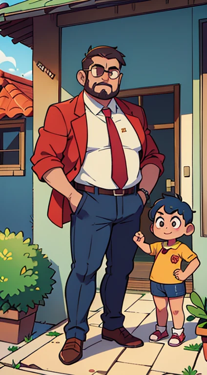 Velhote safado, Just plump, chubby, extremely thick thighs, large belly, Ele abre o casaco e mostra seu corpo usando apenas cueca box vermelho ao expectador, sharp man in jacket and long tie,standing on the sidewalk, casaco longo preto, casaco aberto, camisa branca, Gravata vermelha, big Barriga, fat Barriga,, Big stomach, corpo robusto e atarracado, jacket over shirt and tie, Homem na casa dos 60 anos, homem na casa dos 50 anos, Barriga, musculoso, cabelo castanho claro, cabelos grisalhos, detetive, bonito, serious appearance, sunglasses.