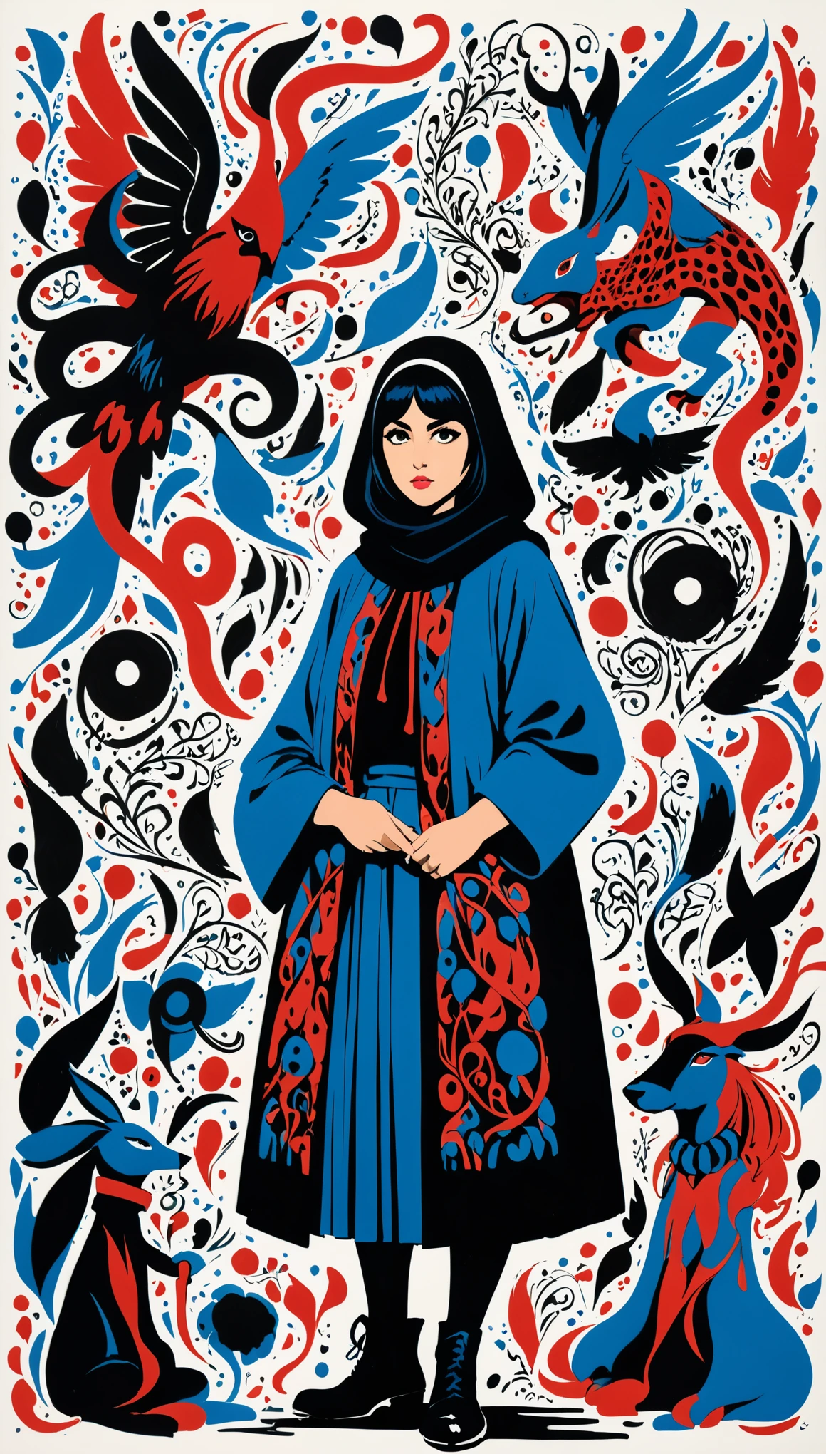 (artist by Mark Schultz:1.1),(artist by A. R. Penck:0.8),(artist by Abstract D'Oyley:1.1),artist by Abbas Kiarostami,character design,female mage,