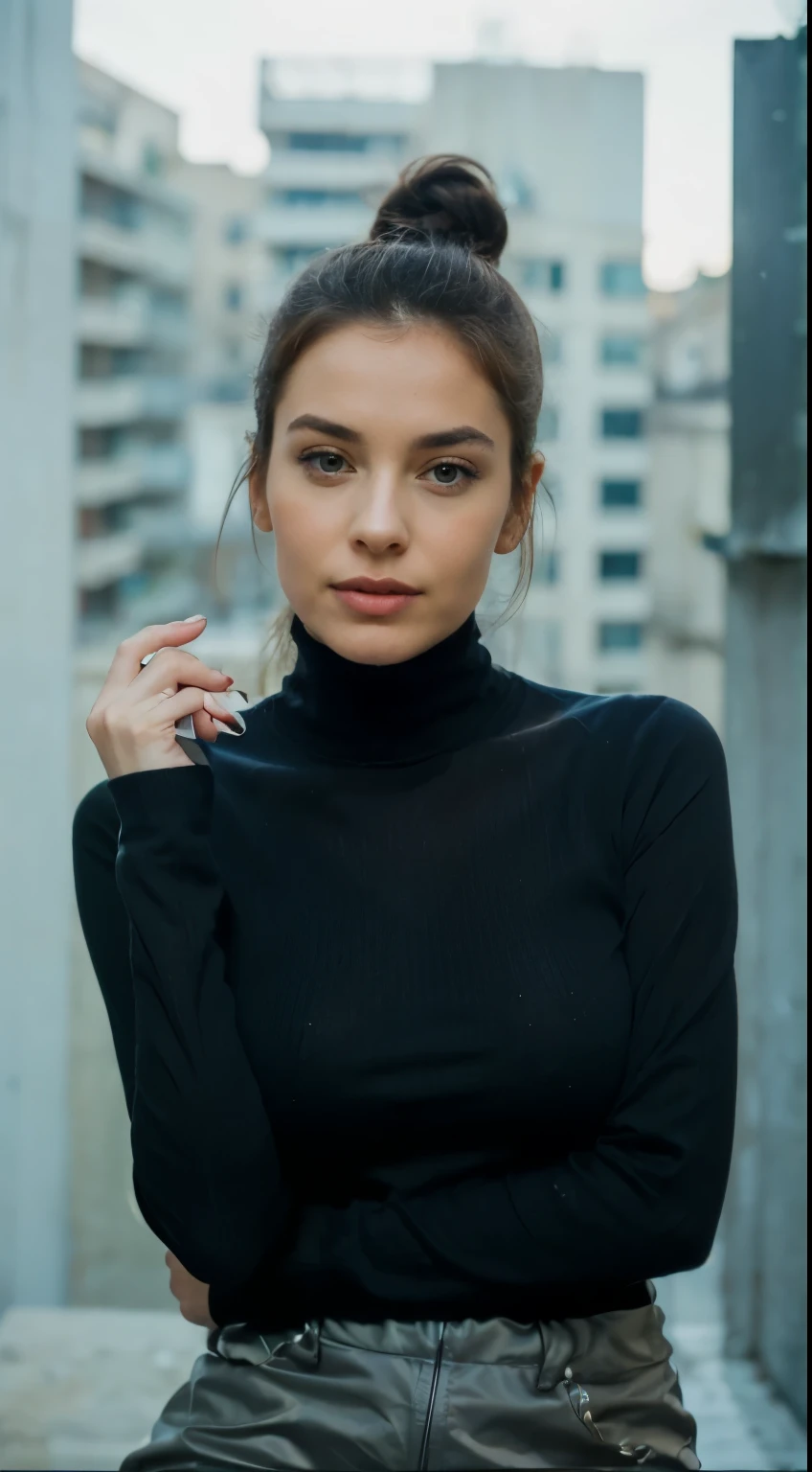 Une belle femme, Rebelle, visage oval, sensual lips, gros yeux marrons, 30 ans old, corps sportif mince, poitrine de taille moyenne, s&#39;lean on a sofa, tout le corps, vue demi-côté, porter des collants and oversize sweatshirt, long dark brown hair, les vêtements sont entiers et constants, Pas de texte, la nuit, blurred background, cinema lighting, flou de mouvement, Grain du film, Very detailed, 30 ans, dark brown eyes, High resolution, chef-d&#39;artwork, best quality, intricate details, Very detailed, sharpness, detailed skin, Realistic skin texture, texture, Detailed eyes, professionnel, 4k, 85mm, faible profondeur de champ, corps parfaitement ajusté, extremely detailed, Photo_\(ultra\), PhotoRealistic, Realistic, Post-traitement, Maximum details, roughness, vrai vie, ultra Realistic, Photorealism, Photography, 8k euh, Photography (grain de film) plan moyen pour gros plan, visage plus long et plus mince, visage parfait, Hands are hidden, jambes naturelles, porter des collants, bras naturels, Visage long, Visage mince, look affectueux, charmants yeux profonds, visage oval