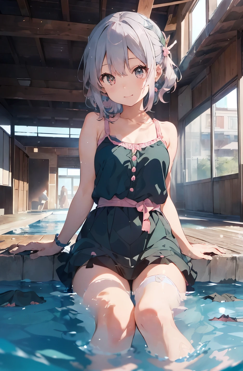 High resolution、A silver-haired girl drawn in the style of Japanese anime、A person sitting on a swim ring in an empty resort night pool々situation。(pinkの水着(、彼女は魅力的なpinkのビキニを着ています.、(pinkの水着)、The pool is beautifully lit、The surroundings are quiet and relaxing.、
(Masterpiece 1.5),super high quality, Very detailed,Perfect drawing,NFSW、beautiful woman、beautiful, Glowing Skin、A kind smile、beautiful black hair、Braiding、(((beautifulpinkの水着)))、(((pink、pinkの水着))),3D、16K Illustrations、((Clear Face))、High resolution、Nice background、beautiful background、Spotlight、Vibrant colors、(((Detail View)))、Perfect beauty,beautiful指,beautiful手,Points First,nail,Place your arms behind your back,Wakame seaweed、Wakame seaweed、Wakame seaweed、Wakame seaweed、Wakame seaweed、Wakame seaweed、Wakame seaweed、