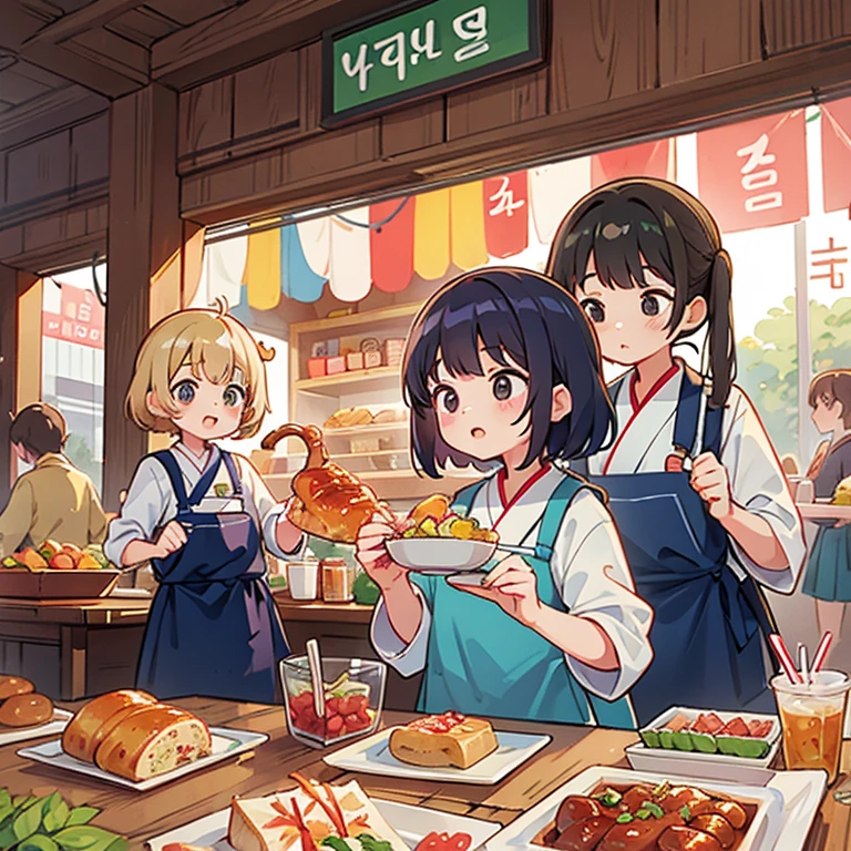 Girls on a food trip to Korea