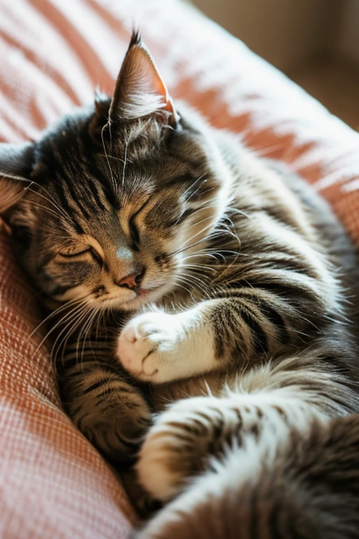 The cat is sleeping