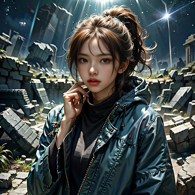 (High resolution、masterpiece:1.2)、Super detailed、(Photorealistic:1.37)、SF、Adventurer、Explore ancient ruins、Gorgeous detailed face and figure、Ideal proportions、Big Breasts、Beautiful long straight hair tied in a braided ponytail、blonde、(stylish、Holographic Coat:1.4)、Dynamic pose、Dynamic angle、treasure hunter、interstellar background、Advanced technology、Glowing Light、Extraterrestrial relics、Exciting action、Breathtaking landscapes、Amazingly detailed alien architecture、Ethereal colors、天bodyの雰囲気、Out-of-this-world scenery、laser weapon、Intense emotions、Adrenaline-pumping adventure、Thrilling suspense、Action-packed quests、Distant future、A young and beautiful woman、見事な特徴と完璧なbody型で、大胆かつ恐れを知らないtreasure hunterとして描かれ、In outer space(Ancient extraterrestrial ruins:1.6)Explore the depths of、This work、信じられないほどのHigh resolution(highest quality、4k、8k、High resolution、masterpiece:1.2)とSuper detailed(Photorealistic:1.37)Proud of its depiction of、The face of the hero、body、Captures every intricate detail of the surrounding environment、SFジャンルに重点を置いたThis work、Advanced technology、魅惑的なinterstellar background、Introducing the scenery of another world。キャラクターのDynamic poseと角度が、It adds energy and a sense of adventure to the scene.。彼女の長く美しいblondeの髪は細心の注意を払ってポニーテールに編み込まれており、Enhances aesthetic appeal、全body的な外観に優雅さを加えています、treasure hunterとして、She encounters various relics and ancient structures、それらは絶妙なディテールでEthereal colorsで描かれ、The celestial atmosphere captivates the audience.、In this work、The protagonist engages in a thrilling quest、It also features intense emotions and adrenaline-pumping action as you face dangerous challenges.、laser weaponと未来的な要素がSFの雰囲気を醸し出し、視聴者に視覚的に驚異的で没入感のあるbody験を提供します、mynatalee woman、cr1r3、underwater,