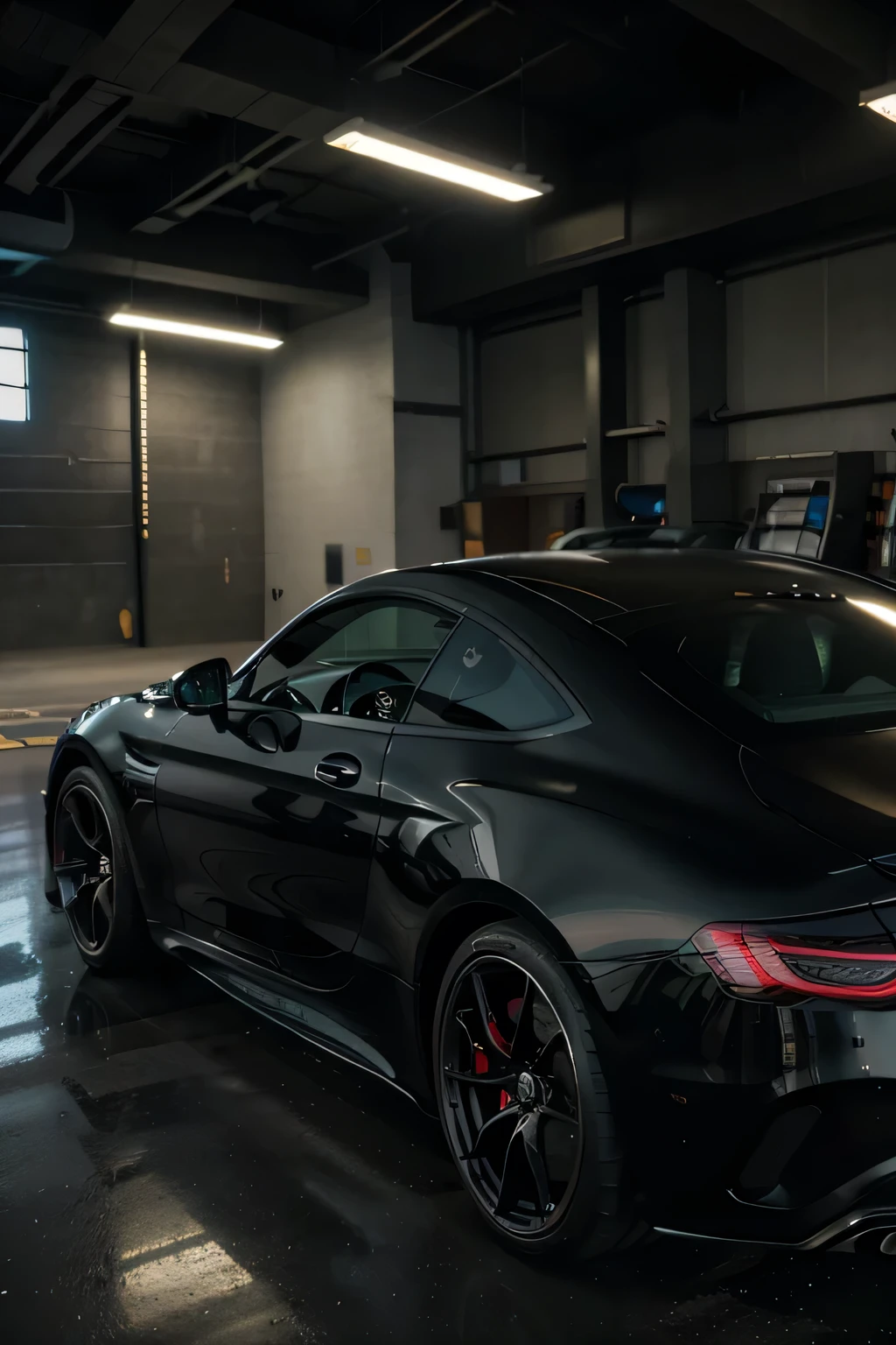 (best quality,4k,8k,highres,masterpiece:1.2),ultra-detailed,(realistic,photorealistic,photo-realistic:1.37),chic futuristic,black sports Mercedes coupe body,cool forged wheels,twilight,at speed,in a sports body kit,cyberpunk,(side view),(whole car in the frame),HDR,studio lighting,physically-based rendering,extreme detail description,professional,vivid colors,bokeh