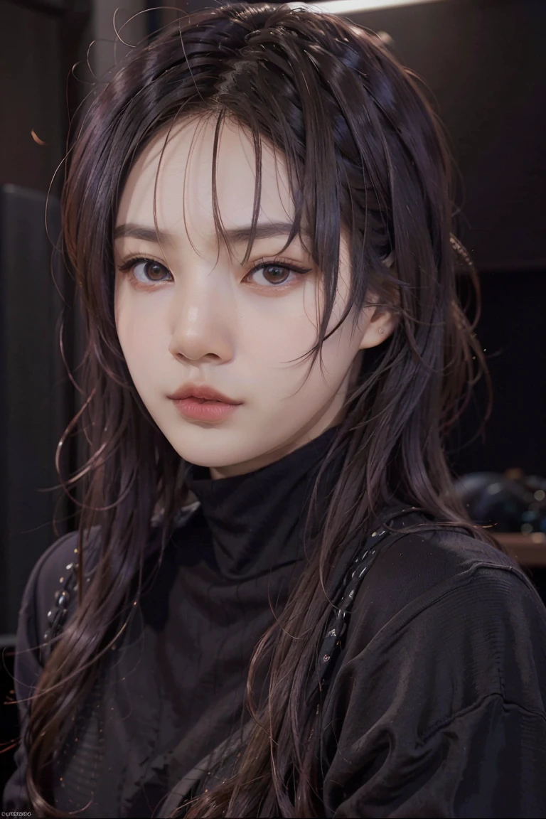 A stunning intricate full color portrait of zaraZof1, wearing a black turtleneck, epic character composition, by Ssunbiki, alessio albi, nina masic, sharp focus, natural lighting, subsurface scattering, f2, 35mm,