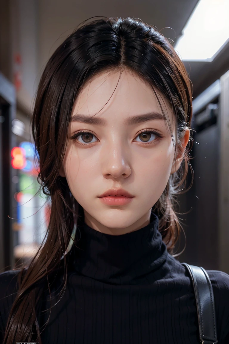 A stunning intricate full color portrait of zaraZof1, wearing a black turtleneck, epic character composition, by Ssunbiki, alessio albi, nina masic, sharp focus, natural lighting, subsurface scattering, f2, 35mm,