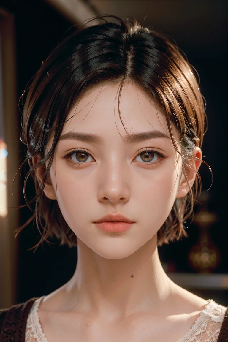 A stunning intricate full color portrait of zaraZof1, wearing revealing clothe, epic character composition, by Ssunbiki, alessio albi, nina masic, sharp focus, natural lighting, subsurface scattering, f2, 35mm,, very short hair