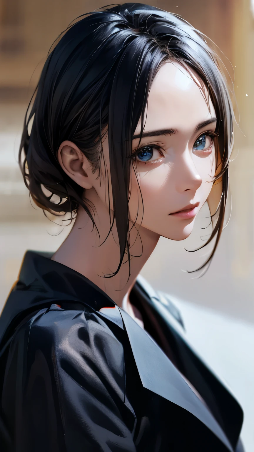(highest quality、8k、32k、masterpiece)、(Realistic)、(Photorealistic:1.2)、(High resolution)、Very detailed、Very beautiful face and eyes、1 girl、Round and small face、(Droopy eyes:1.3), Narrow waist、Delicate body、(close、highest quality、Attention to detail、Rich skin detail)、(highest quality、8k、Oil paint:1.2)、Very detailed、(Realistic、Realistic:1.37)、Bright colors