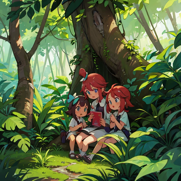 Girls exploring the Malaysian jungle