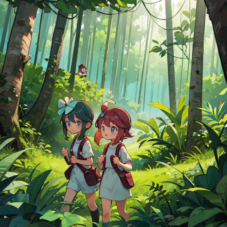 Girls exploring the Malaysian jungle