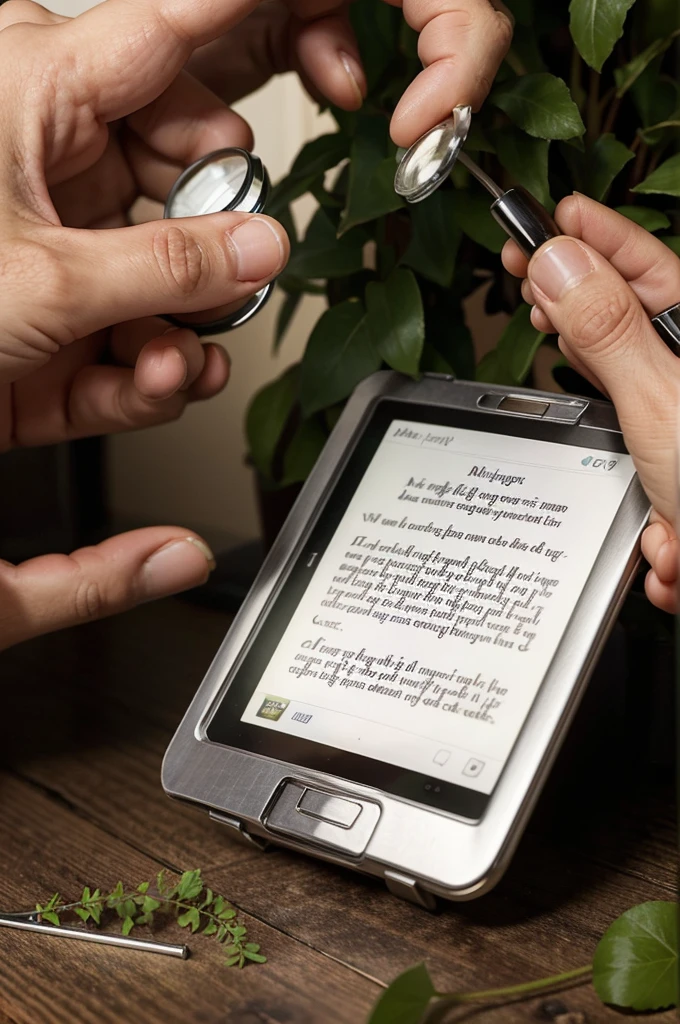 Image: A person holding a magnifying glass, examining a tiny plant.

Text on top: "Me trying to find evidence to support my hypothesis."

Text at the bottom: "It's in there somewhere, I swear!"