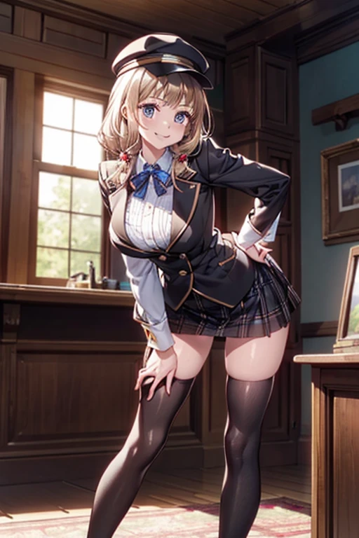 NSFW:1.4, 8k, highest quality, masterpiece, lively, real person, Wallpaper by Unity 8k, school classroom、sit at desk、sit with legs apart、(1 girl) , beautiful eyes, (delicate face) , perfect details, (best lighting) , (超Complexdetailed),、(taken from below:1.5)、Peeking out from under the skirt、cowboy shot、{Low - Angle:1.4}、show pussy、laughter、smiling girl、high , {navy blue blazer:1.2}、{white shirt}、{yellow ribbon}、{gray pleated skirt}、((small breasts:1.2))、wears a proper uniform、(1 girl),(beautiful eyes、drawn in detail、face every detail、Masterpiece Side Light、masterpiece、highest quality、detailed、High resolution illustrations),delicate makeup, (Close-up:1.2)、throw、soft focus ground bokeh、turn to me and smile,black eye,Half-up hair with short bangs((blondes)))、curly hair,short hair, ((low twintaols:1.3), (short twin tails:1.3), Very detailed, Complex, table top, small ass、thin thighs、Very large breasts、Exposing the breasts、Bare your breasts、blush、Embarrassing、Black Hair