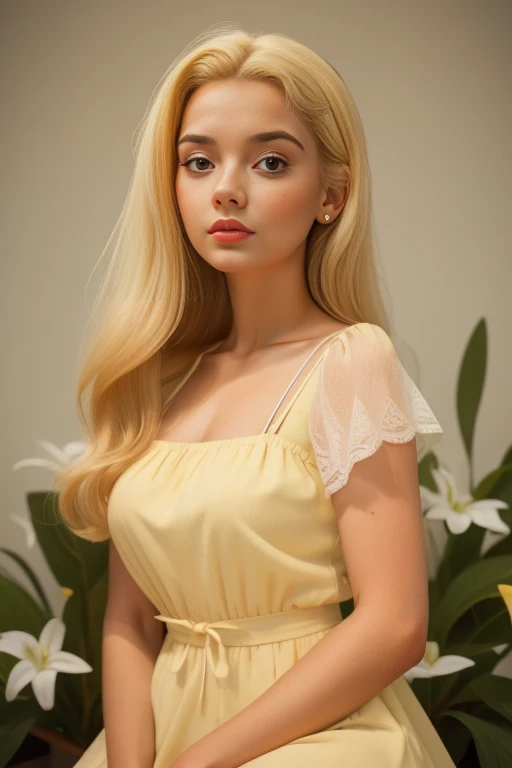 (masterpiece), (best quality), natural beauty, beautiful, natural body, Scandinavian, Mexican , Polish 25 yr old young Woman, long messy dirty blonde hair, 1950s dresses, 1950s hairstyle