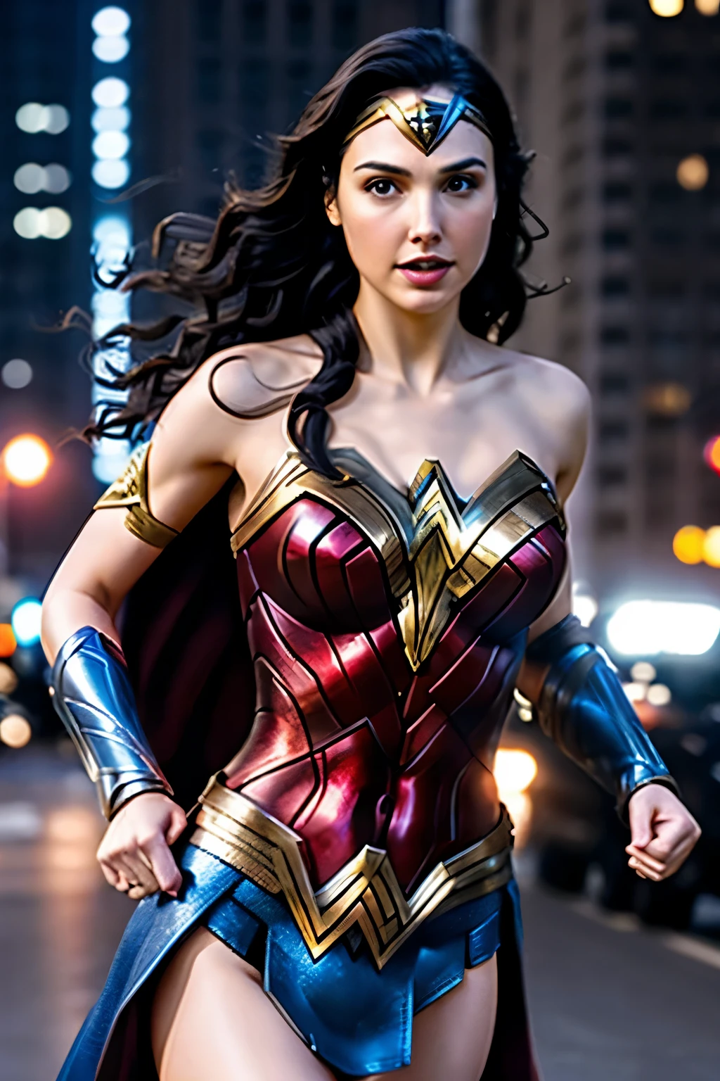 Gal Gadot、smile、Sexy Woman、Wonder Woman、In the middle of the city