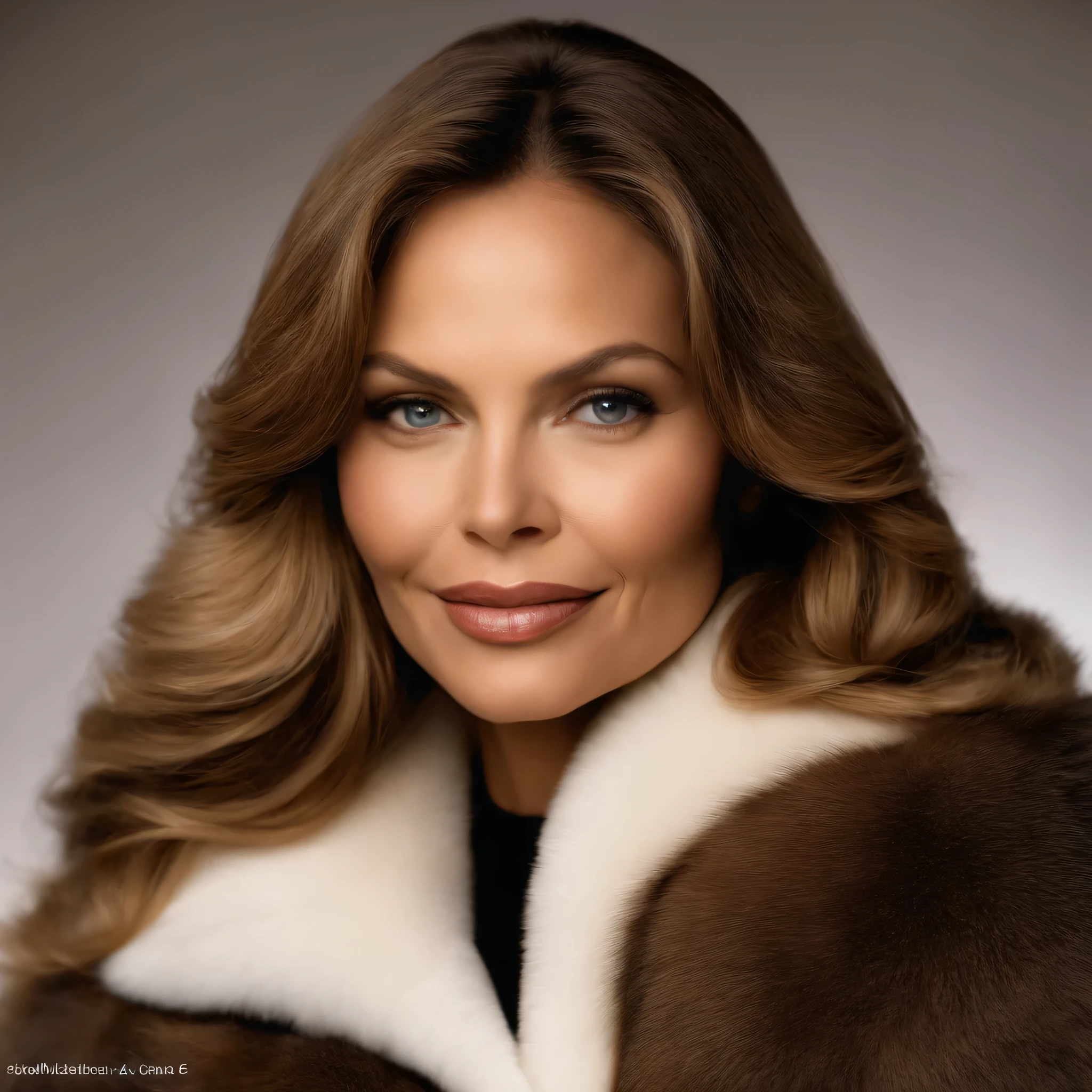 35 ans,(Une MILF:1.2), Ornella Muti jeune, visage rond, un regard captivant, yeux verts, cheveux blonds,A very wide and very thick, very long white mink fur coat, fifty centimeters thick, duveteux, naturel, with an ultra thick white and sand mink fur collar, three layers, souriante, fully nude front view, bare shoulders, and two massive  breast discovered by the fur, Ornella Muti jeune, Detailed wrinkles (8K, high resolution, Ultra-quality, A quality of&#39;image ultra élevée, ultrarealistic, best quality:1.2) (gros seins en bonnet D:1.1), eyes visible through the hair, with silver gray hair, bobbed hair, Bonne position des yeux, cinematic light, Soft light, lombes, detailed color background, Convoluted, Very detailed, 8K, Overall Silhouette, posant professionnellement sur un canapé penthouse, En regardant directement la caméra; Une photo d&#39;une femme souriante Nikon D850, objectif 85 mm