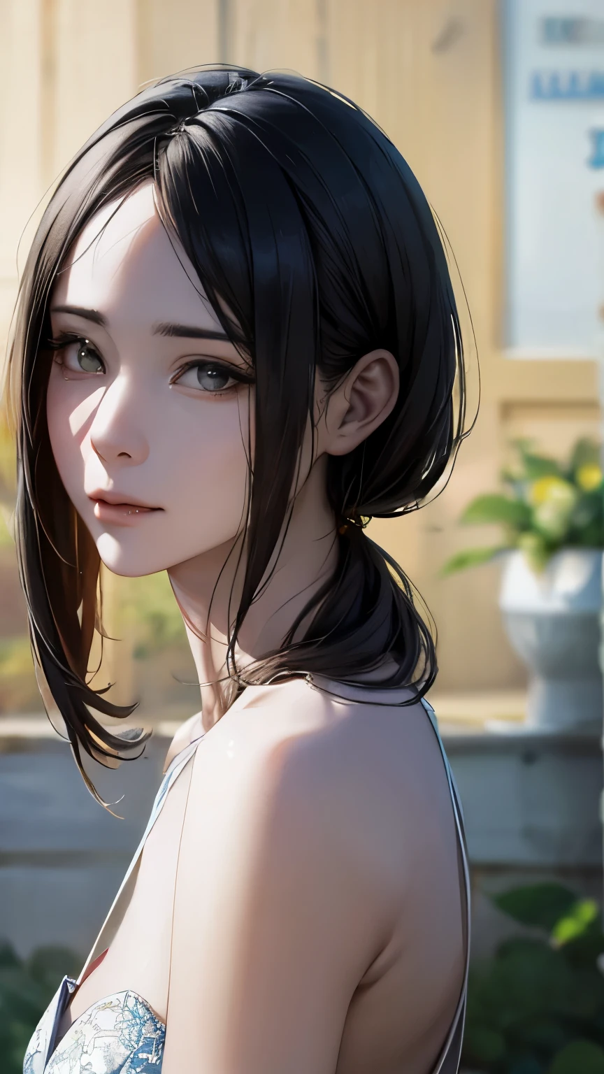 (highest quality、8k、32k、masterpiece)、(Realistic)、(Photorealistic:1.2)、(High resolution)、Very detailed、Very beautiful face and eyes、1 girl、Round and small face、(Droopy eyes:1.3), Narrow waist、Delicate body、(close、highest quality、Attention to detail、Rich skin detail)、(highest quality、8k、Oil paint:1.2)、Very detailed、(Realistic、Realistic:1.37)、Bright colors