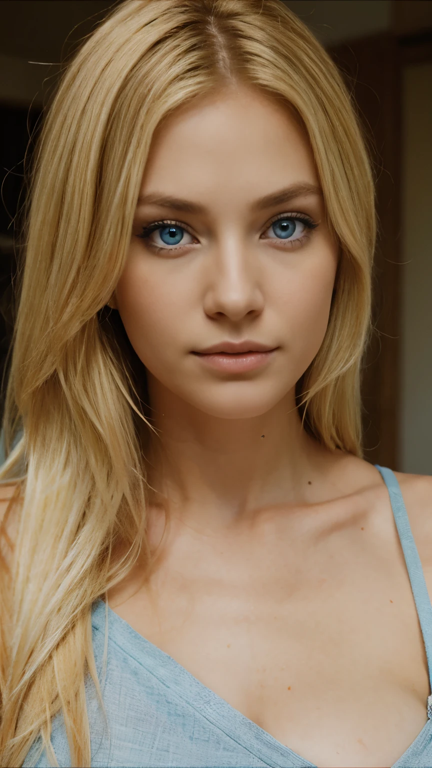 Blond women with blue eyes