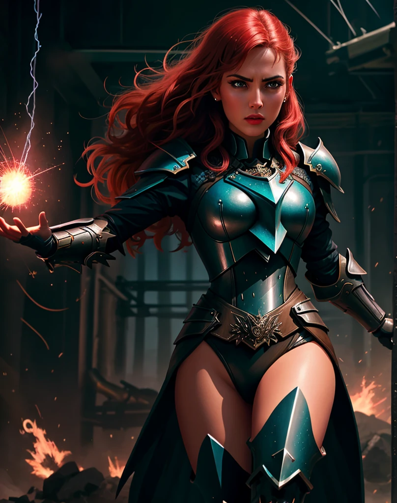 4K, masterpiece, high resolution, absurd,
edgThunderball,woman in armor,lightning ,wearing edgThunderball_armor, charged, Thunderball