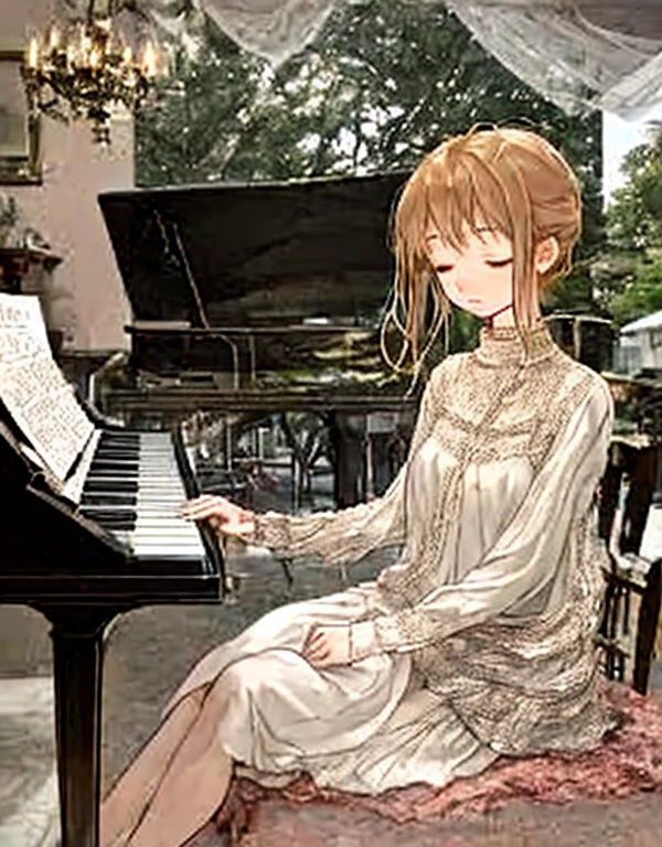 "A soft and soothing piano melody with gentle strings and subtle woodwinds, reminiscent of a cozy fireside chat, evokes a peaceful and intimate ambiance"
