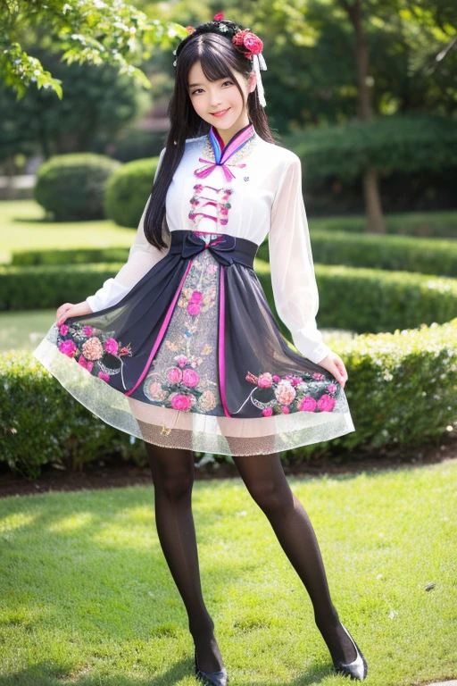 ((32k,super highest quality,Ultra-high resolution,masterpiece,Realistic,Realistic,Very detailed)),Young and adorable 16 year old〜20 year old girl,((Seamless Ultra-thin All-through Pantyhose,Ultra-thin seamless pantyhose, sexy, all-through, beautiful legs, tights, stockings, sheer, pantyhose, ladies)),Full body photo,Full body angle,Esbian all over,Baby Face,single eyelid,Long legs,Thin legs,Thin thighs,Beautiful hands and feet,chest,Cute smile,Adorable smile,nice smile,Colorful rose garden in the background,Long Straight Hair,Iris,Black Hair,A cute and beautiful Japanese girl who still retains her youthful charm,A body that still retains a youthful look,Slim waist,((Modern Chinese National Costume,Sexy Chinese Dresini Chinese Dress,Chinese dress sexy lolita dress))