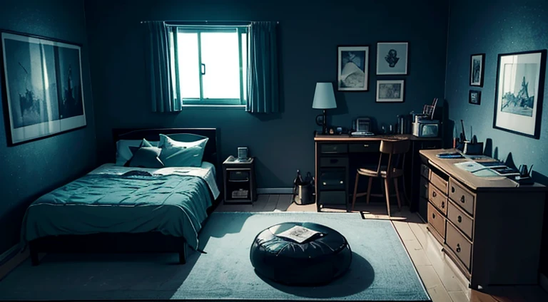 Poorly lit rooms, Dark Room, Studio Ghibli Room, Rooms with little light, Dark Room, Realistic bedroom, A super realistic dinner nightmare, Draw a picture of the room, QPoorly lit rooms, Personal room background, Inside the room, Haunted Teenage Room, Photorealistic dark concept art, Night Window, The most modern room, Gaming computer on a table, Modern Quarter