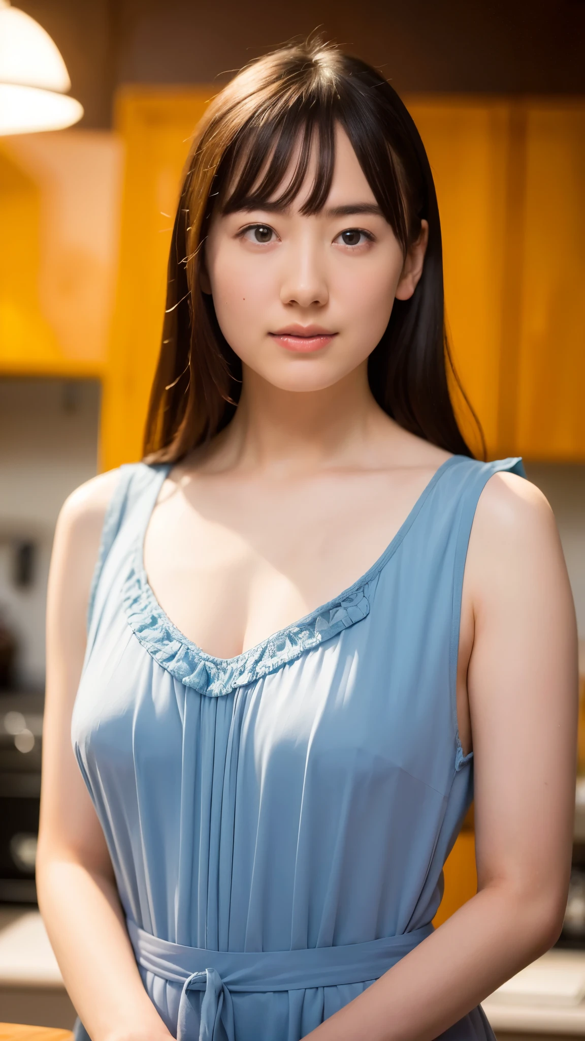 "(best quality,8k,highres,masterpiece:1.2),ultra-detailed,(realistic,photorealistic,photo-realistic:1.37),soft focus,18-year-old,beautiful detailed face,detailed illustration,Renaissance art,delicate artwork,kitchen,kitchen apron,teenage girl,seductive lingerie,gentle milk dripping on her chest, vibrant colors,studio lighting"